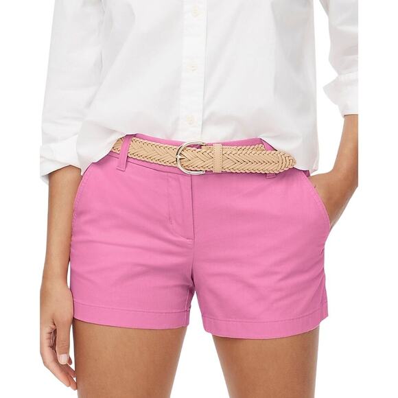 NWT J.Crew 4” Chino Shorts Size 16 Tulip Pink Cotton Mid-Rise Classic - Picture 7 of 8